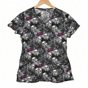 Star Wars Scrub Top Gimme My Space Darth‎  Vader Black Grey Size XS